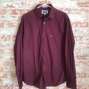NEW Express Extra Slim Fit Maroon Button Down